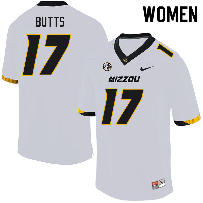 Women #17 Taj Butts Missouri Tigers College Football Jerseys Sale-White